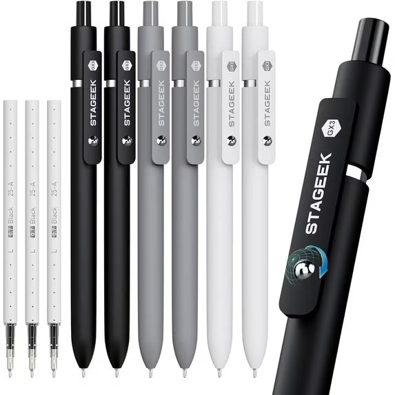 モカページ★stage6-9、10-12、pen STAGEEK GX3 Gel Pens Set of 6 PCS (Black/Blue/Red) – StaGeek