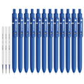 STAGEEK Blue Gel Pens GX3, 12Pcs Quick Dry Blue Ink Pens with 3 Extra Refills, Fine Point Retractable Smooth Writing Pens for Journaling, Office, Note Taking, Nurse Aesthetic