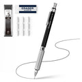 STAGEEK 0.5mm Mechanical Pencil, Metal Art & Drafting Pencil with Eraser and 60 HB Lead Refills, Professional Drawing Pencil for Artists, Office, Writing, Sketching, Drafting(Black)
