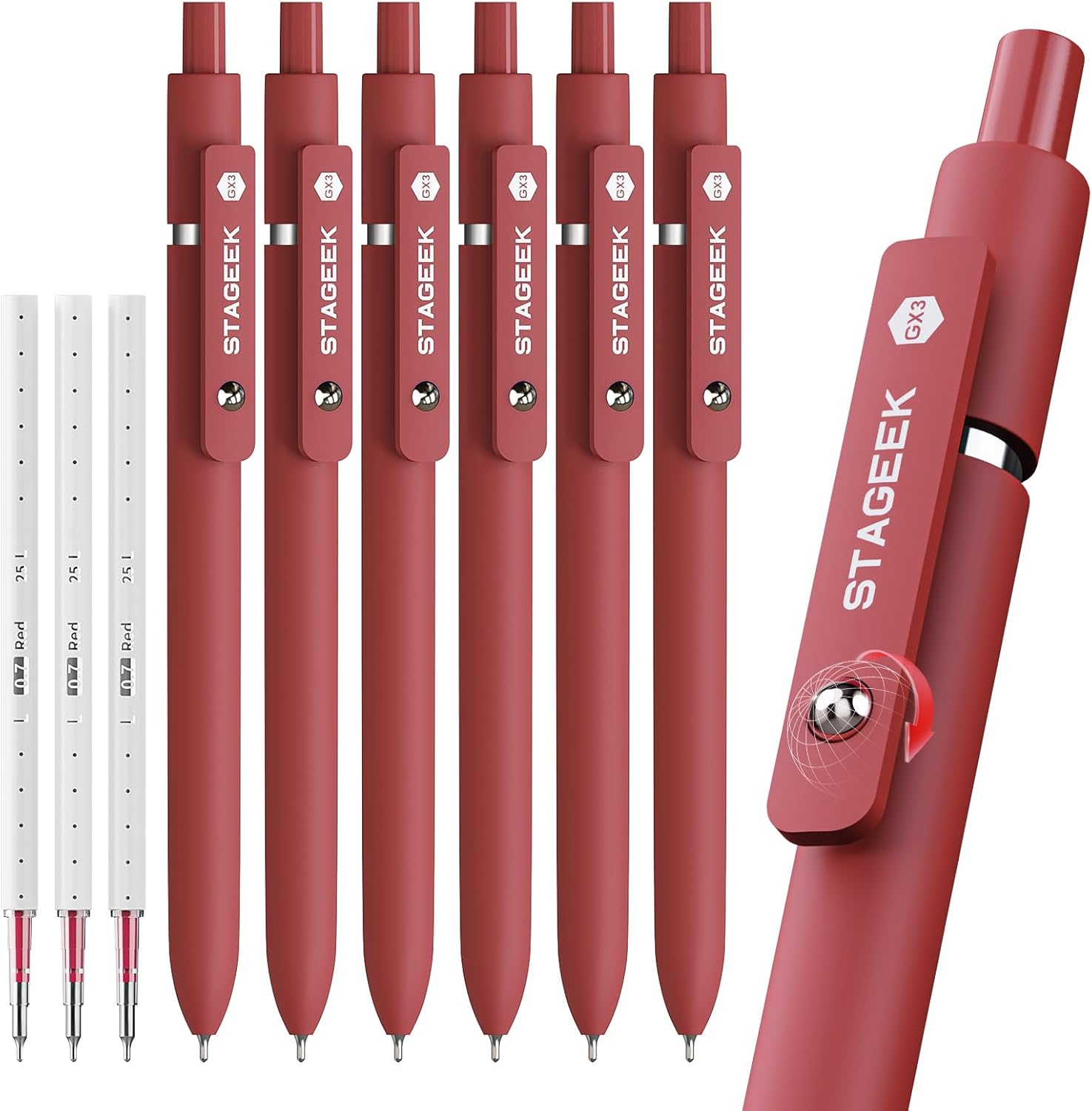 STAGEEK GX3 Gel Pens Set of 6 PCS (Black/Blue/Red) – StaGeek