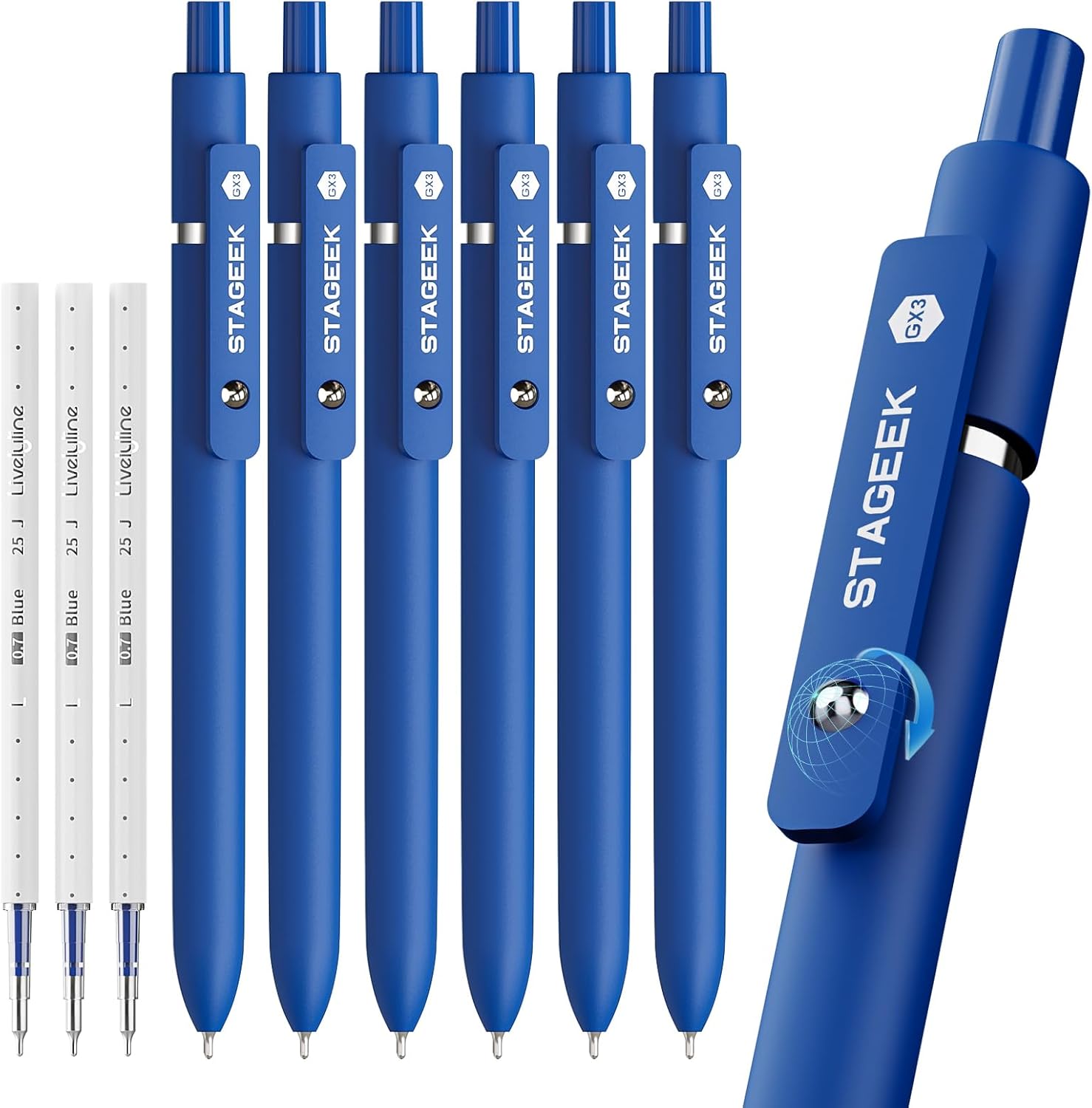 STAGEEK GX3 Gel Pens Set of 6 PCS (Black/Blue/Red) – StaGeek