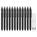 STAGEEK Black Gel Pens GX3, 12Pcs Fine Point Smooth Writing Pens with 3 Extra Refills, Quick Dry Black Ink Pens for Journaling, Office, Note Taking, School Supplies, Nurse Aesthetic(Black)