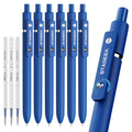 STAGEEK Blue Gel Pens GX3, 6Pcs Quick Dry Blue Ink Pens with 3 Extra Refills, Fine Point Retractable Smooth Writing Pens for Journaling, Office, Note Taking, School Supplies, Nurse Aesthetic(Blue)