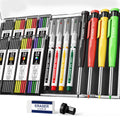 STAGEEK 4 Pack Carpenter Pencil with Sharpener, Mechanical Pencils Set, Heavy Duty Construction Pencil, Carpenter Tools for Architect Marking