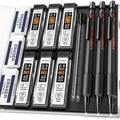 STAGEEK 0.9mm Mechanical Pencil Set, 3PCS Metal Mechanical Pencils with 6 Tubes HB & 2B Lead Refills,Erasers, Weatherproof Artist Pencils with Case for Outdoor Writing Drafting Drawing