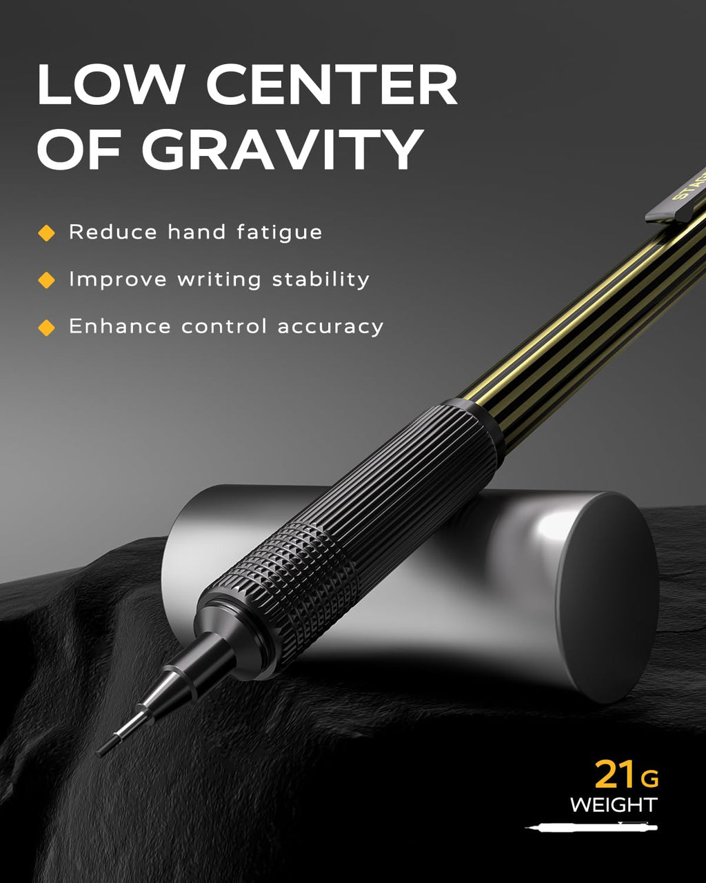 STAGEEK 0.7mm Mechanical Pencil with Metal Gift Case, 1PCS Metal Mechanical Pencil with 120Pcs HB Lead Refills,4B Erasers and 9PCS Eraser Refills, for Writing Drafting Drawing and Sketching(Gold)