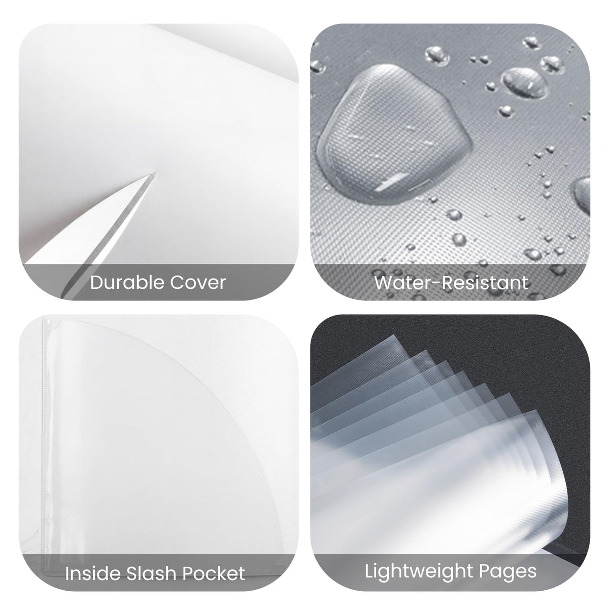 STAGEEK 60-Pocket Portfolio Binder Display 120 Pages, 8.5x11 Binder with Plastic Sleeves, Art Portfolio Folder with Clear Sheet Protectors, Presentation Book for Artwork, Document Organizer,White